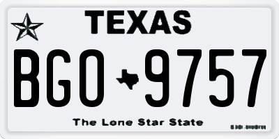 TX license plate BGO9757