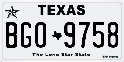 TX license plate BGO9758