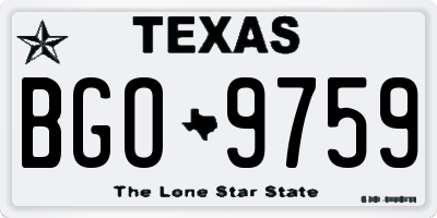 TX license plate BGO9759
