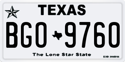 TX license plate BGO9760