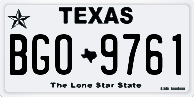 TX license plate BGO9761
