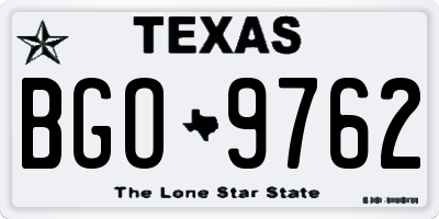 TX license plate BGO9762