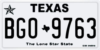 TX license plate BGO9763