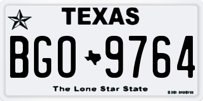TX license plate BGO9764