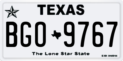 TX license plate BGO9767