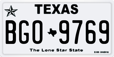 TX license plate BGO9769