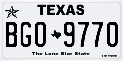 TX license plate BGO9770