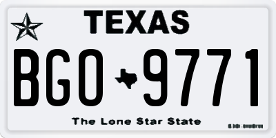 TX license plate BGO9771