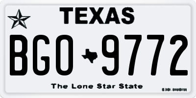 TX license plate BGO9772