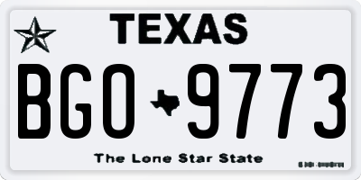 TX license plate BGO9773