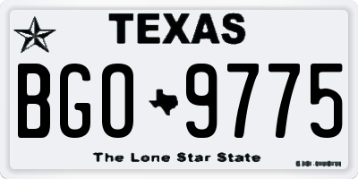 TX license plate BGO9775
