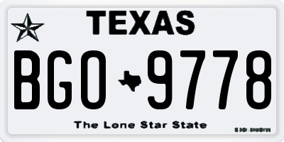 TX license plate BGO9778