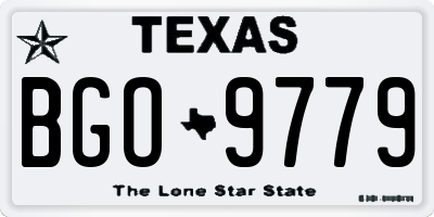 TX license plate BGO9779