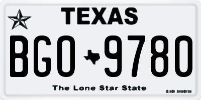 TX license plate BGO9780