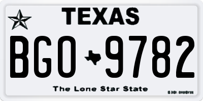 TX license plate BGO9782