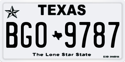 TX license plate BGO9787