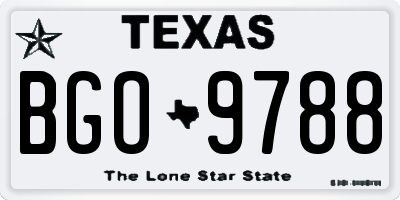 TX license plate BGO9788