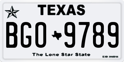 TX license plate BGO9789