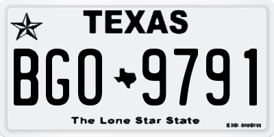 TX license plate BGO9791