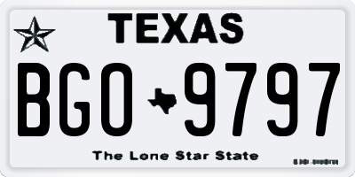 TX license plate BGO9797