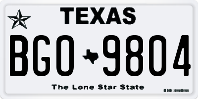 TX license plate BGO9804