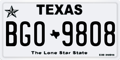 TX license plate BGO9808