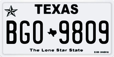 TX license plate BGO9809