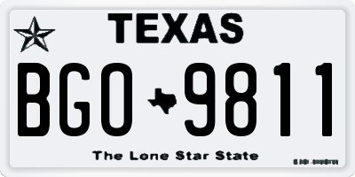 TX license plate BGO9811