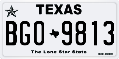 TX license plate BGO9813