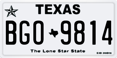 TX license plate BGO9814