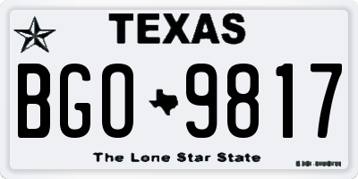 TX license plate BGO9817