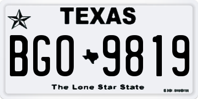 TX license plate BGO9819