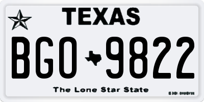 TX license plate BGO9822