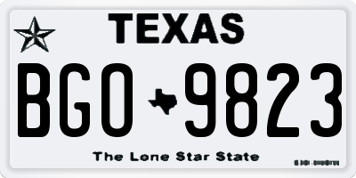 TX license plate BGO9823