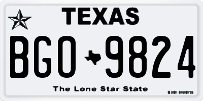 TX license plate BGO9824