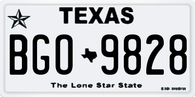 TX license plate BGO9828