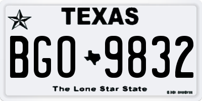 TX license plate BGO9832