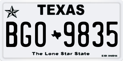 TX license plate BGO9835