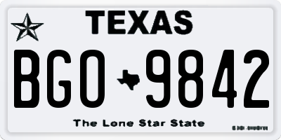 TX license plate BGO9842