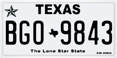 TX license plate BGO9843