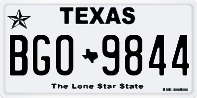TX license plate BGO9844