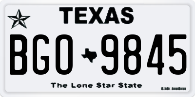 TX license plate BGO9845