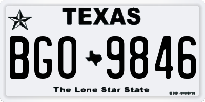 TX license plate BGO9846