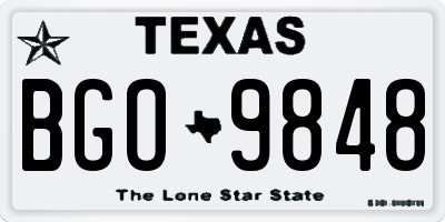 TX license plate BGO9848