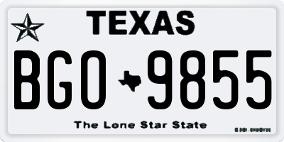 TX license plate BGO9855