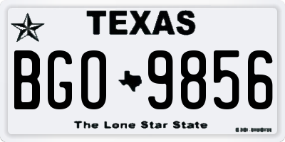 TX license plate BGO9856