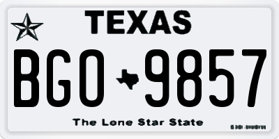 TX license plate BGO9857