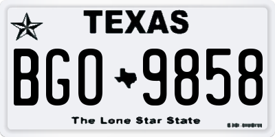 TX license plate BGO9858