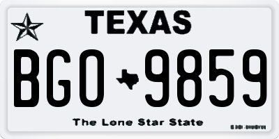 TX license plate BGO9859