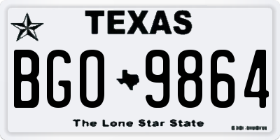 TX license plate BGO9864